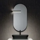 Composizione Bagno con 1 Cassetto, Lavabo in Resina Antracite e Specchio - Titan Viadurini