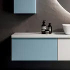 Composizione Bagno con 2 Basi con 1 Cassetto Ciascuna e Specchio - Titan Viadurini
