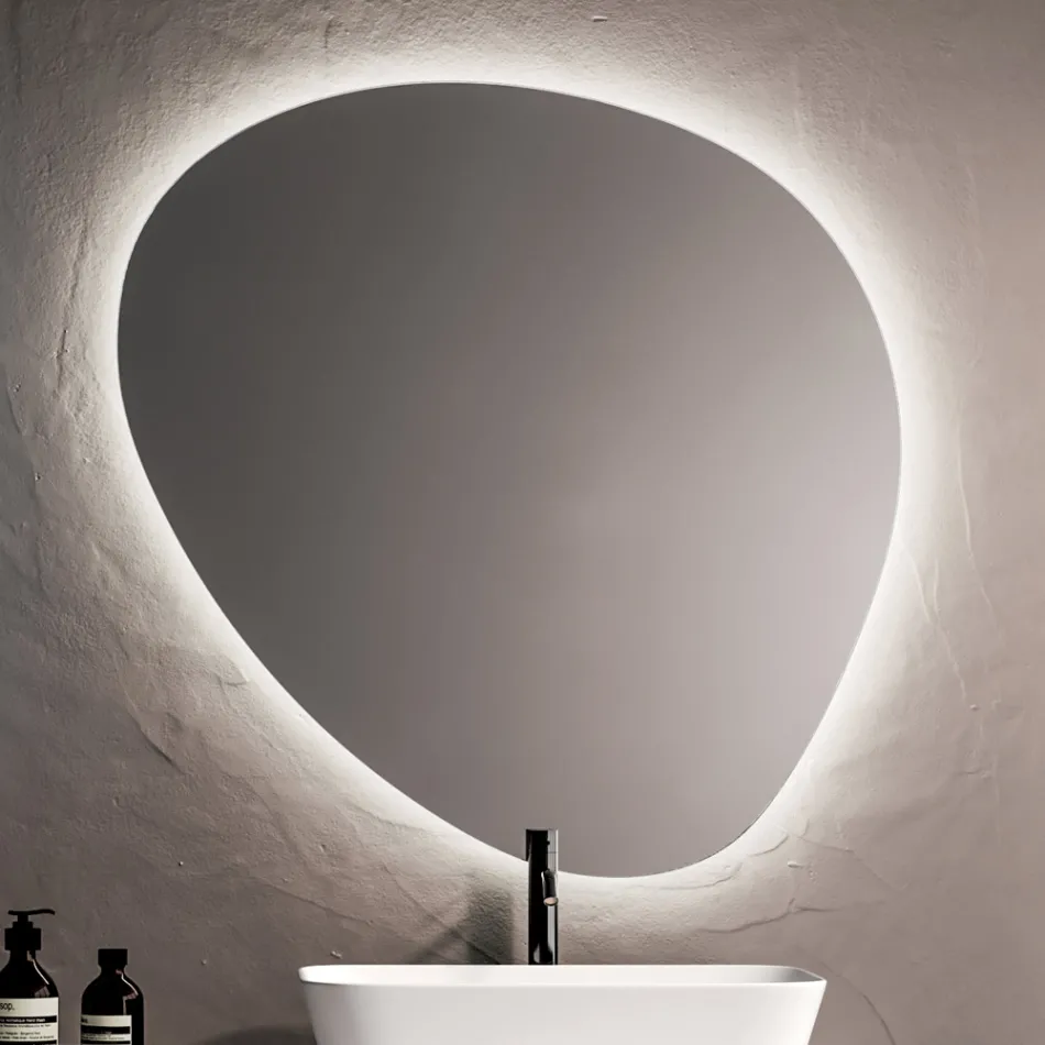Composizione Bagno con 2 Basi con 1 Cassetto Ciascuna e Specchio - Titan Viadurini