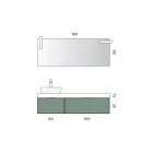 Composizione Bagno con 2 Cassetti, Lavabo in Ceramica Calacatta e Specchio - Orione Viadurini
