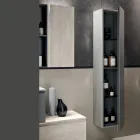 Composizione Bagno con 2 Cassetti, Pensile, Colonna e Specchio - Titan Viadurini
