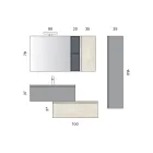 Composizione Bagno con 2 Cassetti, Pensile, Colonna e Specchio - Titan Viadurini