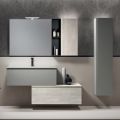 Composizione Bagno con 2 Cassetti, Pensile, Colonna e Specchio - Titan