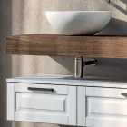 Composizione Bagno con 2 Cassetti, Specchio e Lavabo in Resina Bianca - Magnolia Viadurini
