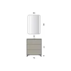 Composizione Bagno con 3 Cassetti Tortora Opachi, Specchio e Lavabo - Velaria Viadurini