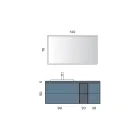 Composizione Bagno con 4 Cassetti Blu Avio, Specchio e Lavabo - Velaria Viadurini