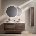 Composizione Bagno con 4 Cassetti in Rovere Rio, Specchio e Lavabo - Velaria