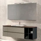 Composizione Bagno con 4 Cassetti, Lavabo, Specchio e Vani a Giorno - Elios Viadurini
