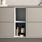Composizione Bagno con 4 Cassetti, Vano a Giorno, Lavabo e Specchio - Velaria Viadurini