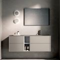 Composizione Bagno con 4 Cassetti, Vano a Giorno, Lavabo e Specchio - Velaria