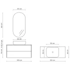 Composizione Bagno con Base Pietra Avana, Specchio e Lavabo Made in Italy - Kilos Viadurini