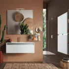 Composizione Bagno con Base Sospesa, Specchio e Lavabo Made in Italy - Dream Viadurini