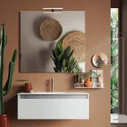 Composizione Bagno con Base Sospesa, Specchio e Lavabo Made in Italy - Dream Viadurini