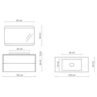 Composizione Bagno con Base, Specchio e Lavabo in Resina Made in Italy - Kilos Viadurini