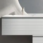 Composizione Bagno con Cassetti, Lavabo in Ceramica e Specchio Led - Elios Viadurini