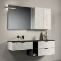 Composizione Bagno con Cassetti, Lavabo, Specchio e Pensile - Orione