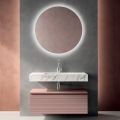 Composizione Bagno con Cassetto Rosa Cipria e Lavabo Calacatta - Elios