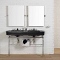 Composizione bagno vintage con consolle nera doppia su struttura Double