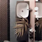 Composizione Bagno con Lavabo in Ceramica e Specchio Made in Italy - Dream Viadurini