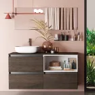 Composizione Bagno con Lavabo in Ceramica e Specchio Made in Italy - Dream Viadurini