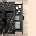 Composizione Bagno con Lavabo in Gres Noir Desir - Orione Viadurini