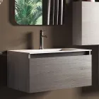 Composizione Bagno con Lavabo in Resina, Base Antigraffio Made in Italy - Dream Viadurini