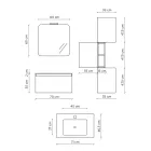 Composizione Bagno con Lavabo in Resina, Base Antigraffio Made in Italy - Dream Viadurini
