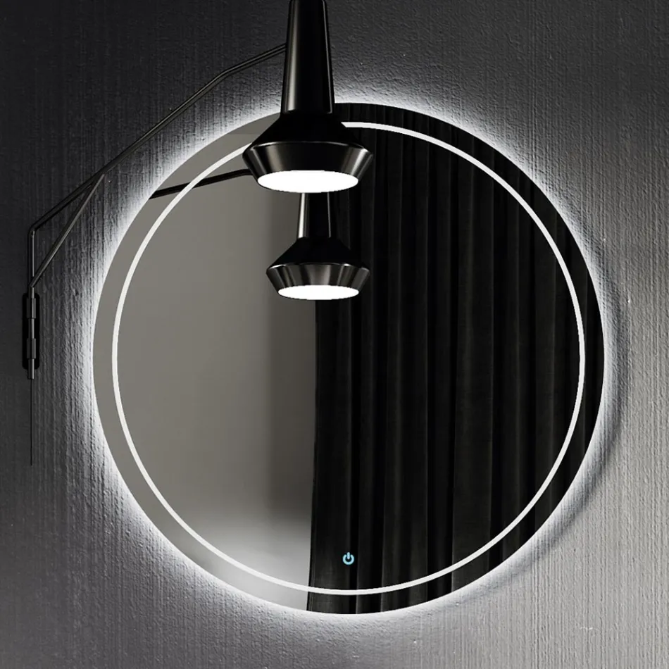 Composizione Bagno con Specchio, Base e Lavabo in Resina Made in Italy - Kilos Viadurini