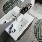 Composizione Bagno con Specchio, Base e Lavabo in Resina Made in Italy - Kilos Viadurini
