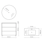 Composizione Bagno con Specchio, Base e Lavabo in Resina Made in Italy - Kilos Viadurini