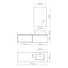 Composizione Bagno con Specchio con Lampada Integrata, Lavabo e Base - Dream Viadurini