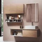Composizione Bagno con Specchio con Lampada Integrata, Lavabo e Base - Dream Viadurini