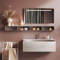 Composizione Bagno con Specchio e Lampada, Base Antigraffio Made in Italy - Dream