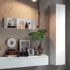 Composizione Bagno con Specchio e Lavabo in Ceramica Made in Italy - Palom Viadurini