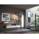 Composizione Bagno con Specchio e Lavabo in Ceramica Made in Italy - Palom Viadurini