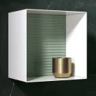Composizione Bagno con Specchio e Pensili in Metallo Made in Italy - Efesto Viadurini