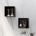 Composizione Bagno con Specchio, Lavabo in resina e Base Made in Italy - Palom Viadurini