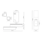 Composizione Bagno con Specchio, Lavabo in resina e Base Made in Italy - Palom Viadurini