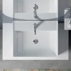 Composizione Bagno con Specchio Ovale, Base e Lavabo Made in Italy - Kilos Viadurini