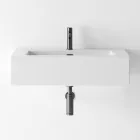 Composizione Bagno Lavabo Ceramica e Base Acciaio Made in Italy - Quadro Viadurini