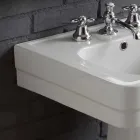 Composizione bagno lavabo su colonna in ceramica bianca Ania Viadurini