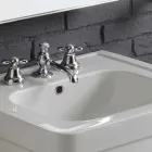 Composizione bagno lavabo su colonna in ceramica bianca Ania Viadurini