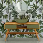 Composizione Bagno Verde Incluso di Accessori e Mobile a Terra - Georges Viadurini