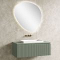 Composizione Bagno Verde Salvia con Lavabo in Resina Made in Italy - Artemide