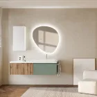 Composizione Bagno Verde Salvia e Quercia Cannettato Made in Italy - Urano Viadurini