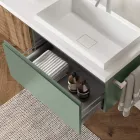 Composizione Bagno Verde Salvia e Quercia Cannettato Made in Italy - Urano Viadurini