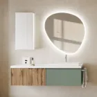 Composizione Bagno Verde Salvia e Quercia Cannettato Made in Italy - Urano Viadurini
