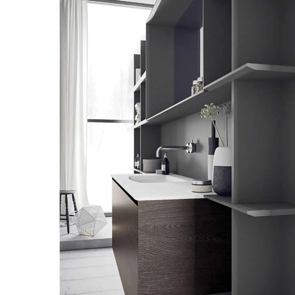 Composizione d’Arredo Bagno Sospesa e Moderna, Mobili di Design - Callisi12 Viadurini