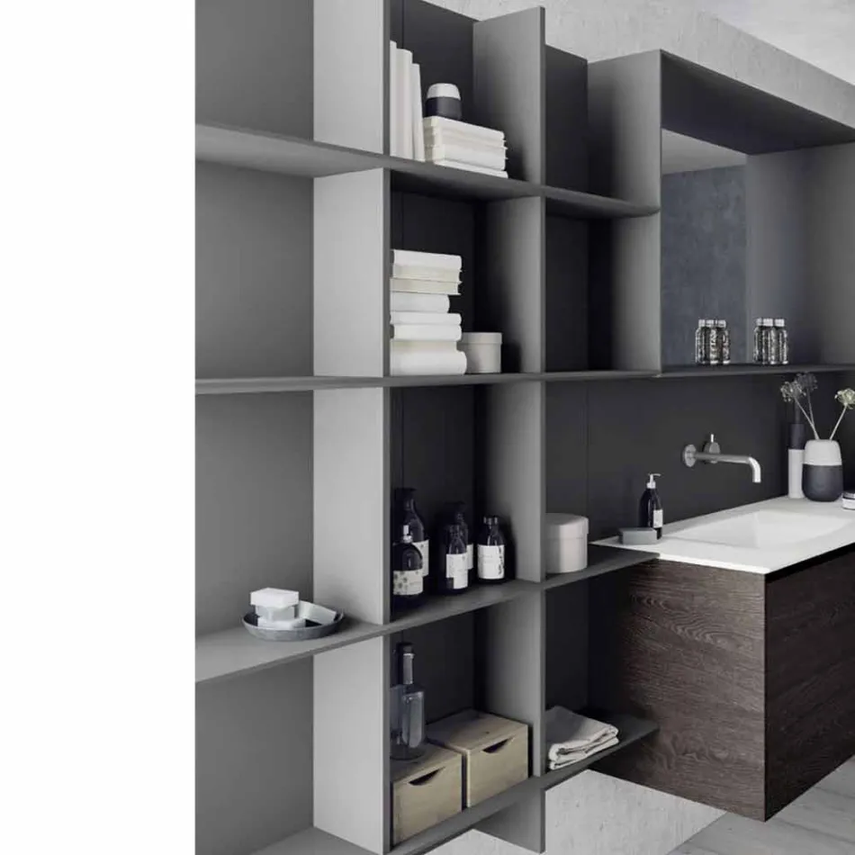 Composizione d’Arredo Bagno Sospesa e Moderna, Mobili di Design - Callisi12 Viadurini