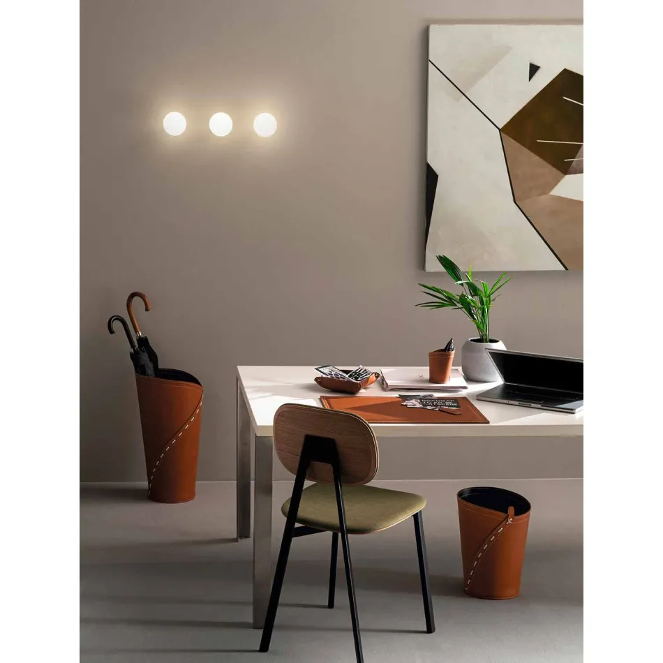 Composizione da Ufficio di Design Moderno in Cuoio Made in Italy – Giulio  Viadurini
